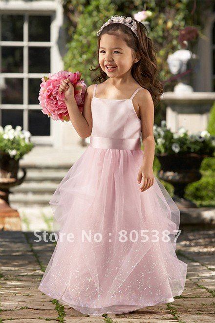 fgd000105 floor length flower dress with bustled detachable tulle skirt with iridescent sequins in tulle skirt for free shipping
