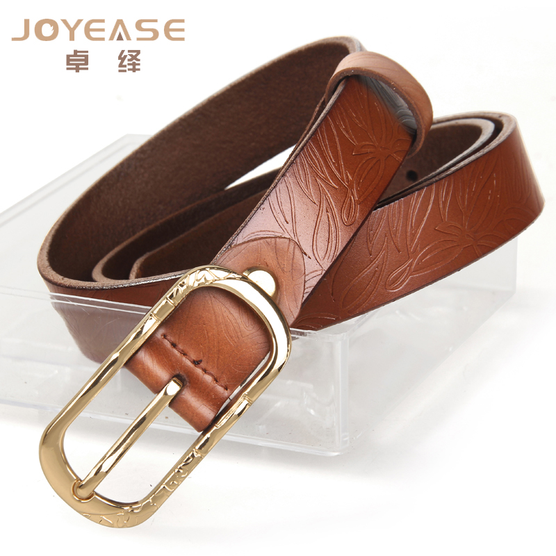 First layer of cowhide all-match carved women's genuine leather belt pin buckle strap fashionable casual