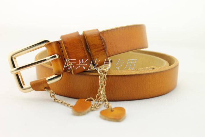 First layer of cowhide genuine leather strap Women all-match fashion thin belt decoration women's vintage belt