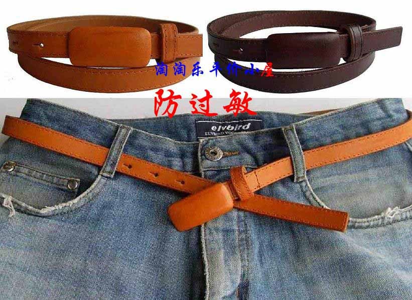 First layer of cowhide thin belt cronyism anti-allergic belt anti-allergic strap genuine leather women's strap