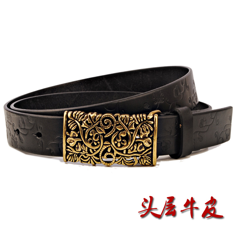 First layer of cowhide vintage women's strap women's genuine leather all-match fashion female belt casual