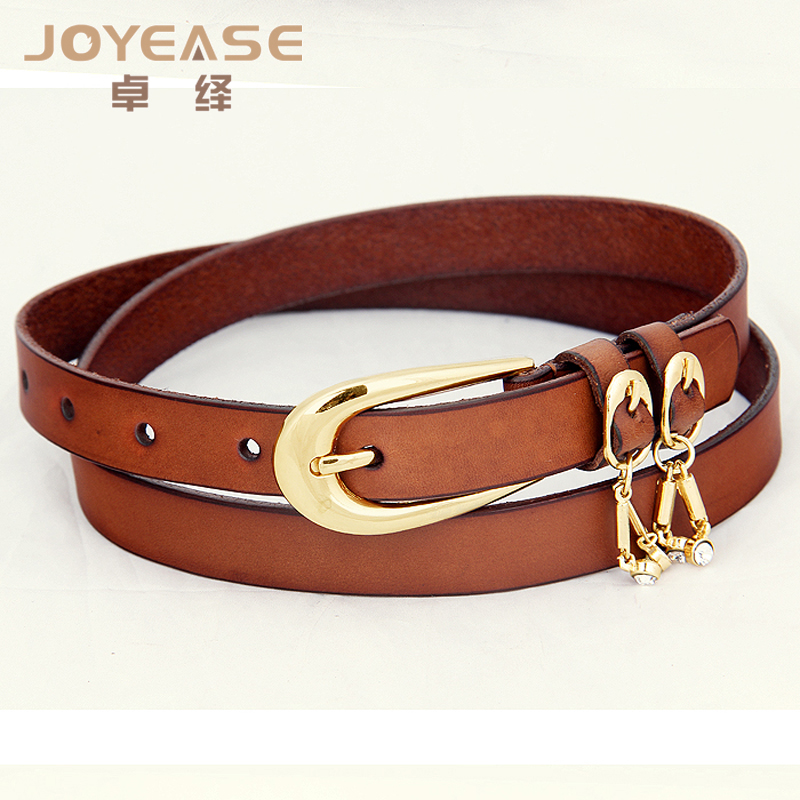 First layer of cowhide women's belt decoration strap Women genuine leather diamond belt