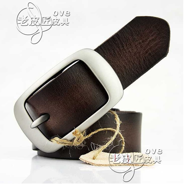 First layer of cowhide women's strap genuine leather pin female strap fashionable casual male strap 3.2cm