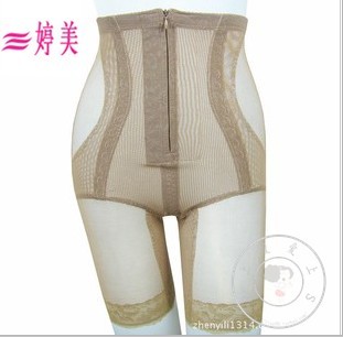 Fishbone thin high waist zipper body shaping pants butt-lifting pants drawing stovepipe abdomen pants