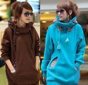 Fishion Women's Hoodie Coat Jacket Warm Outerwear hooded Zip Wholesale free shopping /D-98-132