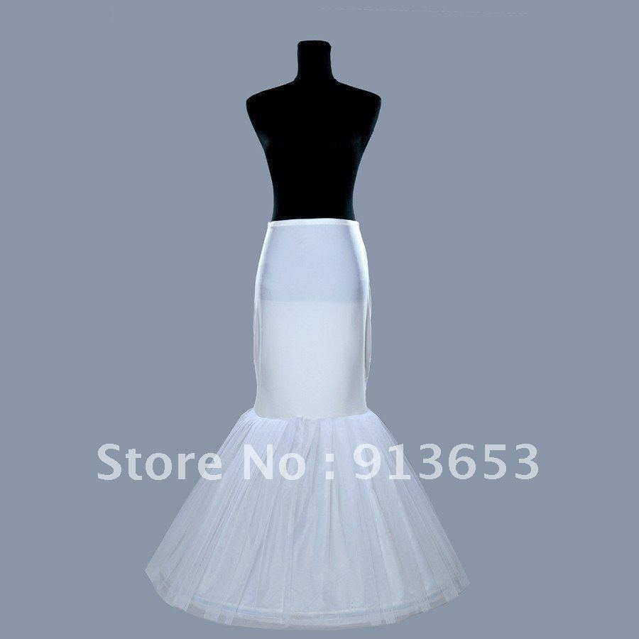 Fishtail cheap Mermaid Cocktail Bridal Petticoat skirt Underskirt white1 Hoop Wedding dress Crinoline Slip tunic skirt white