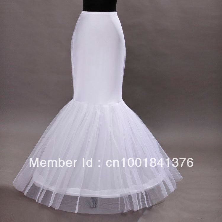 Fishtail cheap Mermaid Cocktail Bridal Petticoat skirt Underskirt white1 Hoop Wedding dress Crinoline Slip tunic skirt white new