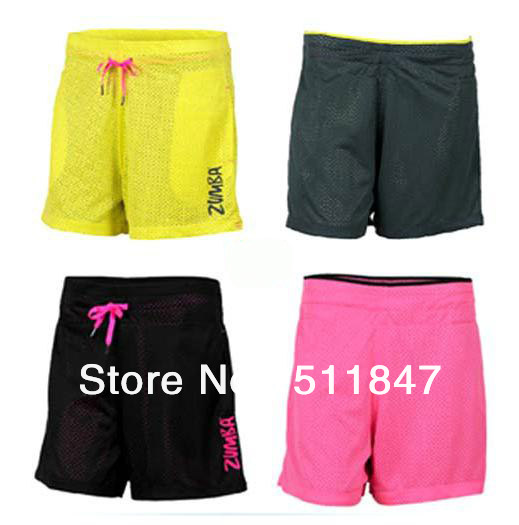 fitness clothes yoga pants Z-Team Mesh Shorts reversible woman shorts grey/yellow,pink/black
