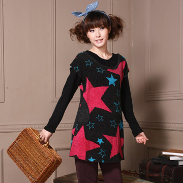 Five-pointed star autumn and winter maternity clothing maternity top twinset