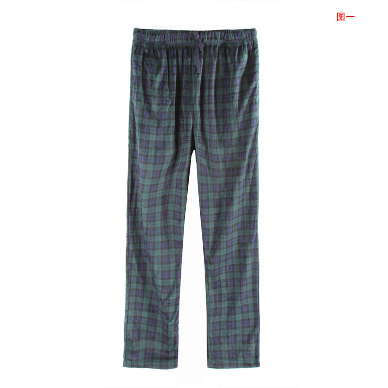 - flannel fabric male derlook trousers pajama pants plus size - k04