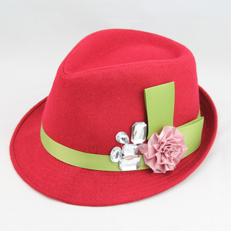 Flannel fedoras flower hat women's small fedoras