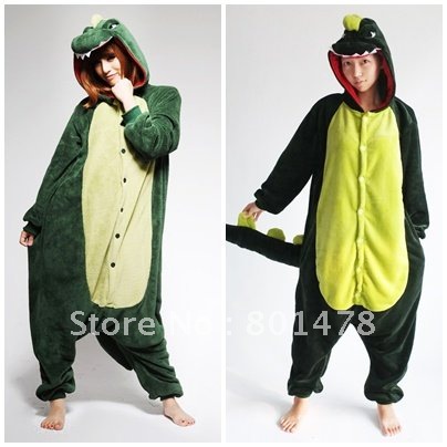 Flannel winter cartoon the Siamese dinosaur pajamas suits (men and women are interchangeable) --- flannel dinosaur