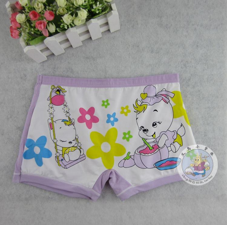 Flat feet panties child cartoon modal milk silk 100% cotton 100% cotton female child shorts