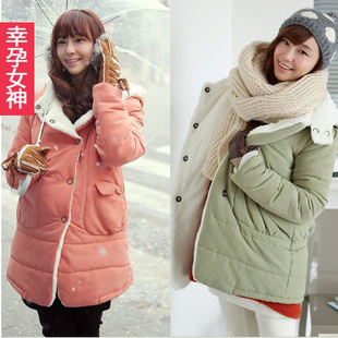 Flavor maternity clothing winter amom fashion berber fleece thermal maternity thick outerwear wadded jacket