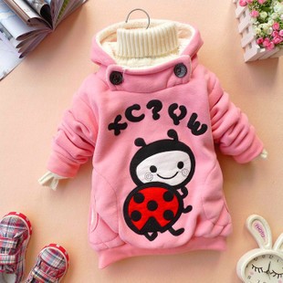 Fleece Children's clothing winter New Beetle thickening clothes girls baby jacket  kids hoody Outwear