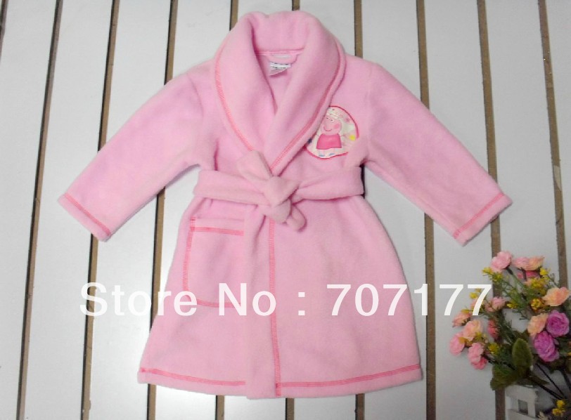 fleece material peppa pig pink bathrobes bathing robes