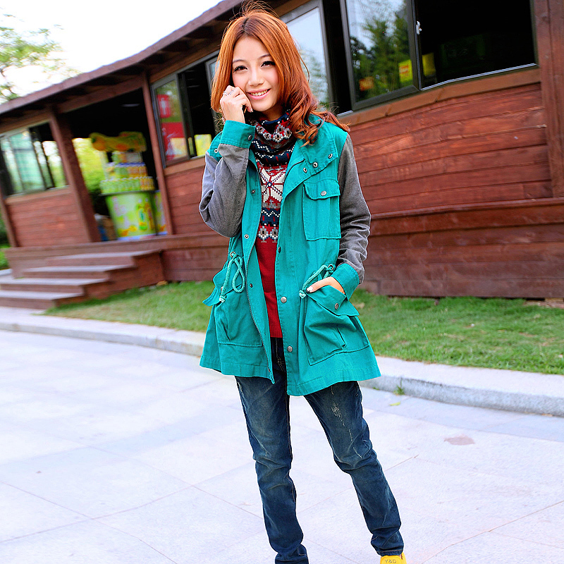 Flower 2011 fresh fashion women's slim outerwear slim women's trench