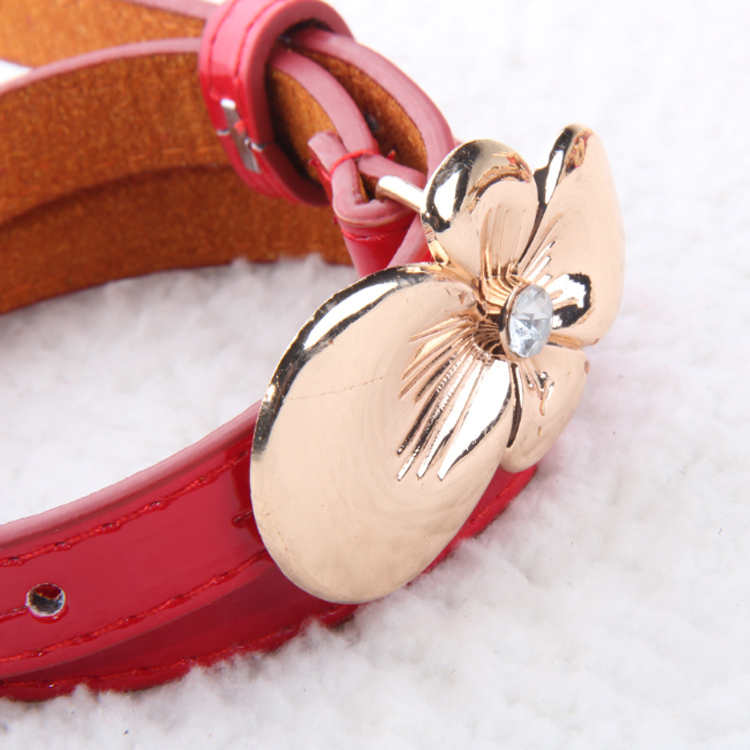 Flower agings decoration belt all-match women's strap japanned leather thin belt xh-jd