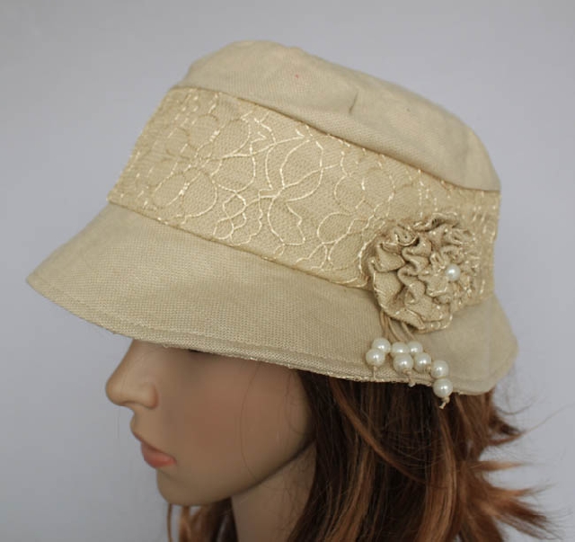 Flower beads small fedoras millinery fluid breathable small gentlewomen