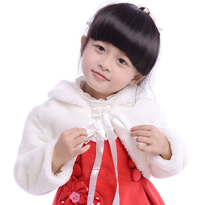 Flower children's clothing autumn child princess dress cape coat female child all-match woolen cloth shrug