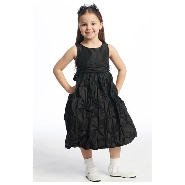 flower girl dress Bubble skirt glamorous  lovely black  floor-length