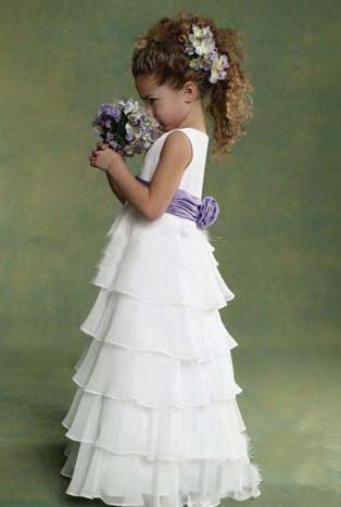 Flower Girl dress Junior Bridesmaid Dress Bridal Gown Custom-Made Top quality