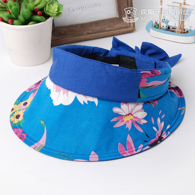 Flower rosemary - hat alice folding iron wire summer sun-shading crownless 100% cotton cloth cap