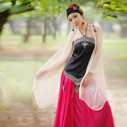 Flower series . national trend women's mantissas no button cardigan long-sleeve sun protection clothing air conditioning