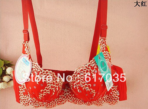 Flower Strap Gift! Push Up Beauty Fish Scale Sexy Fashion Ladies' Underware Lingerie Thick B cup 34-38 WXY-8436