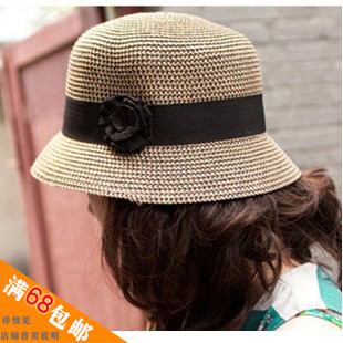 Flower summer spring women's hat strawhat sunbonnet sun hat beach cap bucket hat