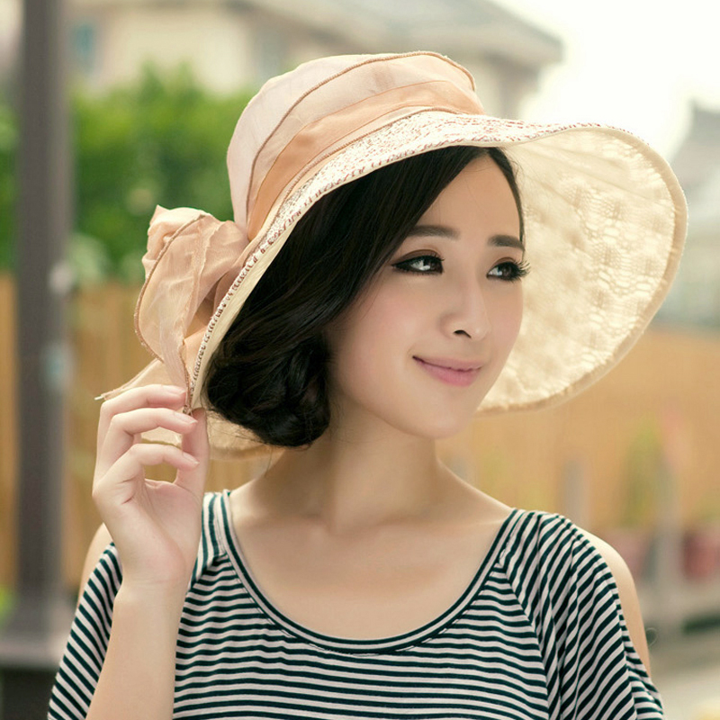 Flower sunbonnet anti-uv hat female mz120 sunscreen sun hat
