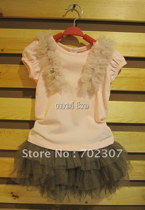 flower  top cute design pink  The latestr 2 design Girls Tee baby  top Children  Short Sleeve t-shirt  5PCS/lot  H-13