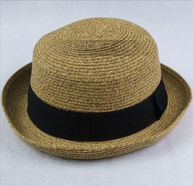 Folding dome roll up hem small fedoras dome hat strawhat summer female