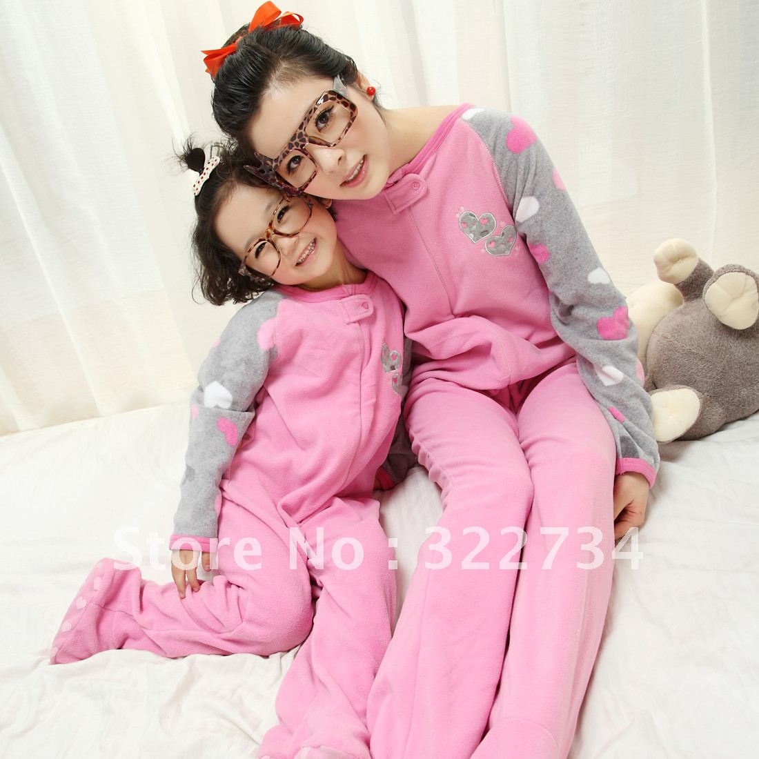 footed pajamas women and girls one piece sleepwear cartoon spring and autumn romper sleeping bag