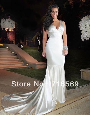 For sale Free shipping Kim Kardashian sexy swetheart elastic satin evening dresses celebrity dresses 2013
