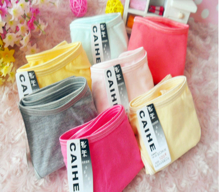 Foreign trade of the original single-candy-colored cute underwear solid color cotton Ms. breathable cotton underwear