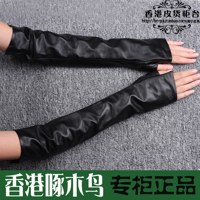 Formal dress half glove suede lucy refers to the arm women's genuine leather gloves winter thermal
