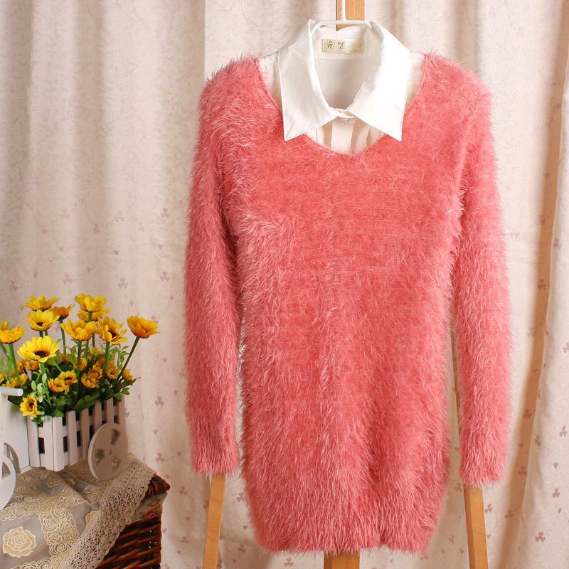 Formal explaines V-neck solid color long-sleeve pullover sweater 2012 autumn new arrival women outerwear