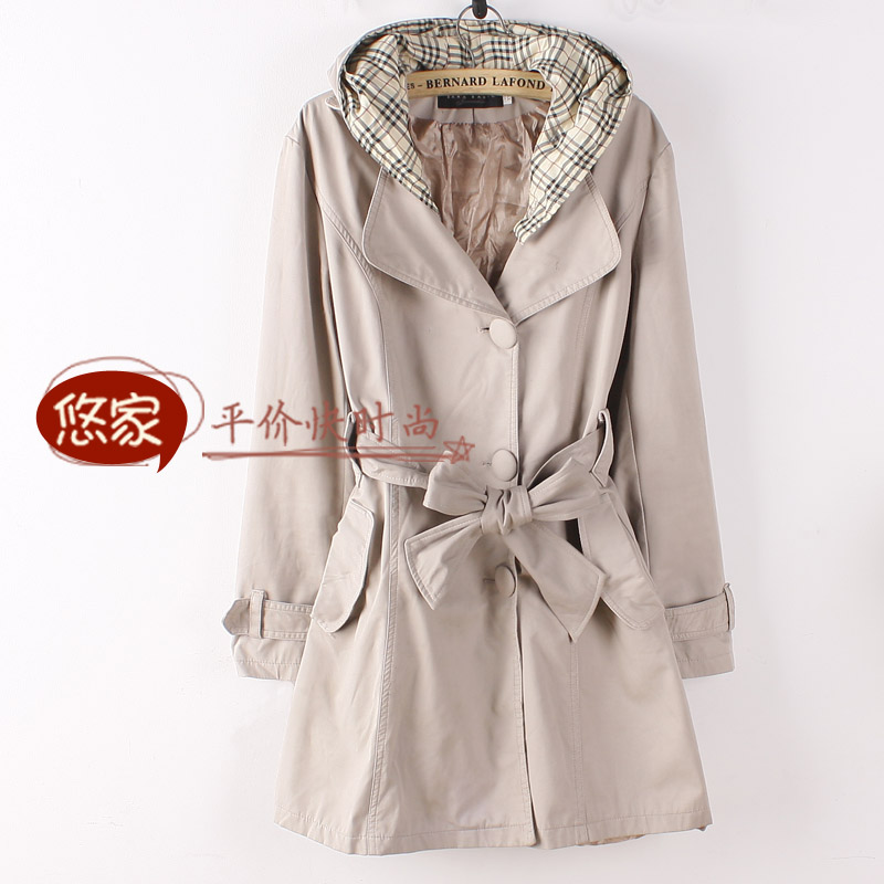 Formal solid color medium-long double breasted trench outerwear 2013 women's spring