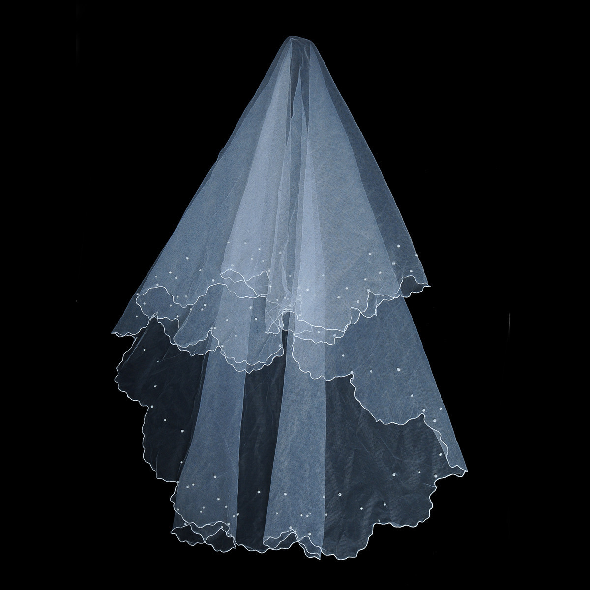Formal wedding dress accessories 1.5 meters crescendos pearl bridal veil