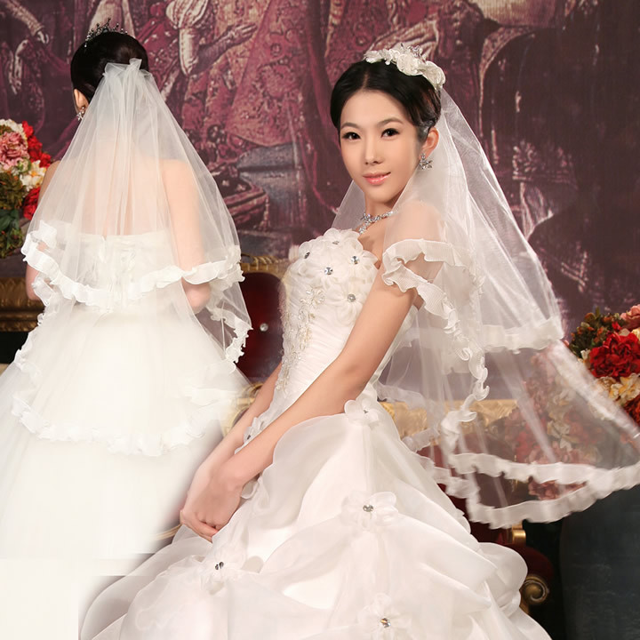 Formal wedding dress accessories long veil the bride accessories bridal veil lace 659 marriage