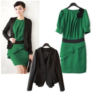 Formal work wear dress set professional women clothing set dresses fashion summer twinset