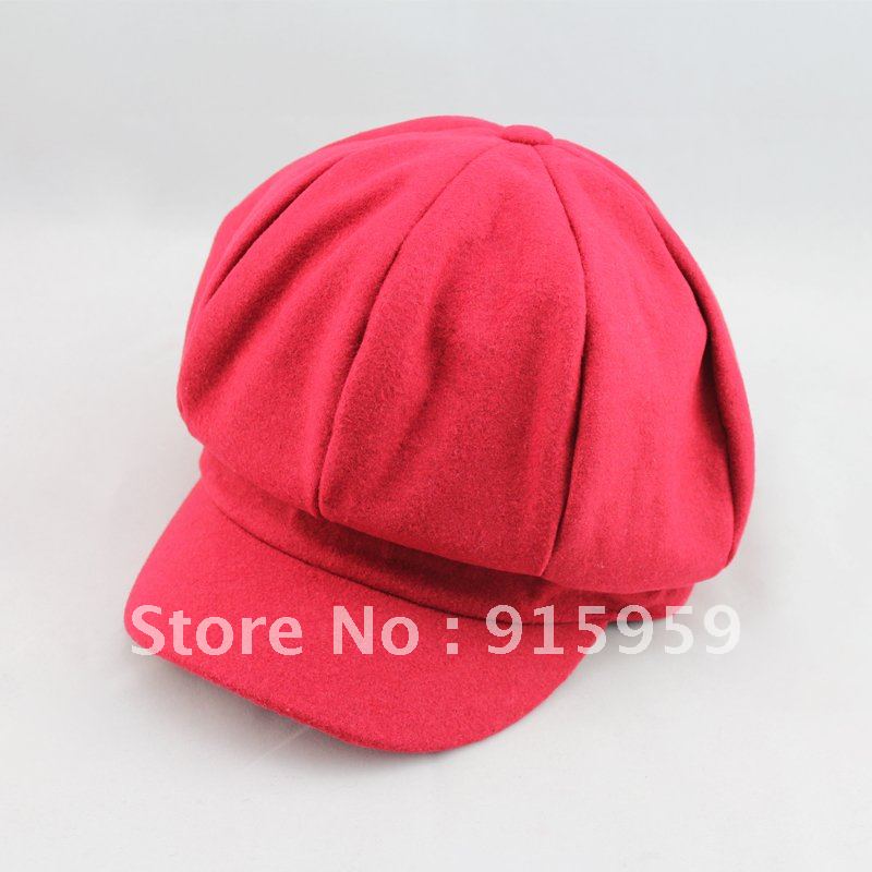 four colour woolen cap octagonal hat autumn and winter pumpkin hat lovers cap+free shipping