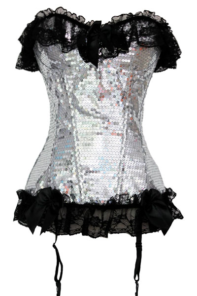 Frank.J Fashion fashion royal vest silver paillette shaper corset one-piece free shipping