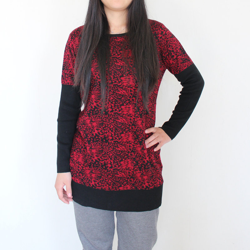 Frank.J Women's quinquagenarian cashmere sheep wool knitted sweater pullover small leopard print thermal free shipping