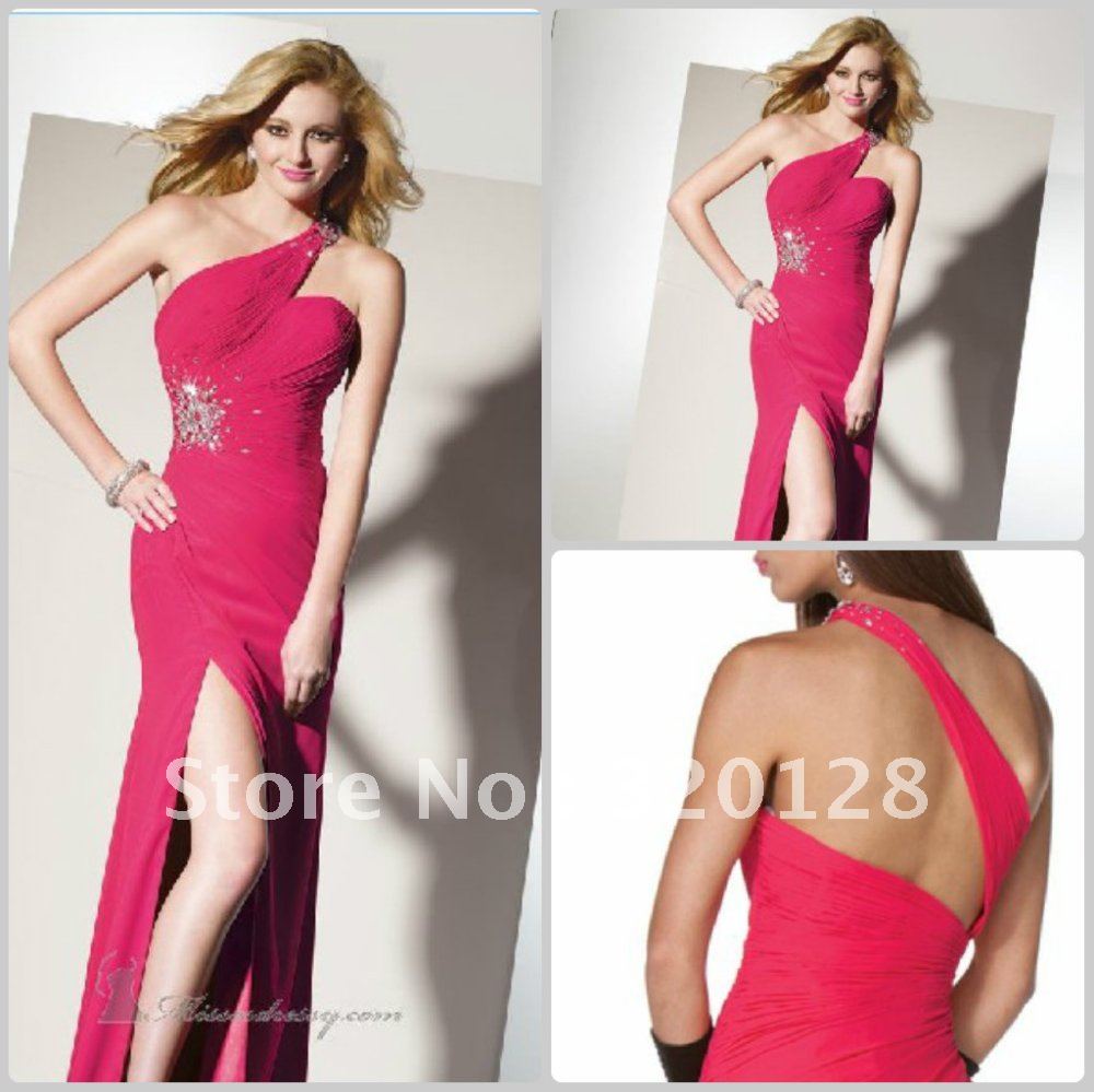 Free delivery, 2012 new unique inclined shoulder beaded dresses evening dress wholesale