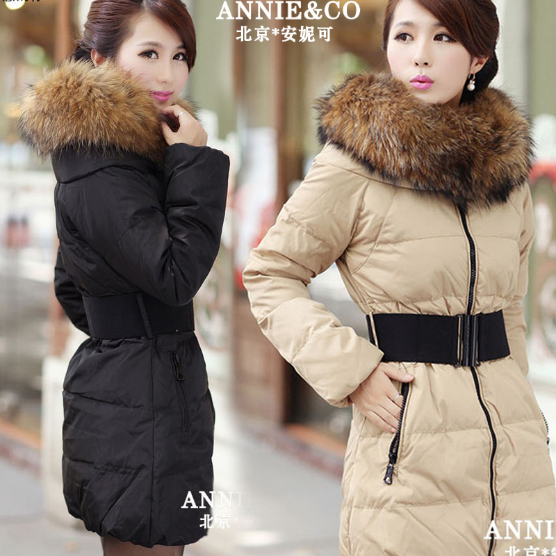 Free delivery 2012 winter large luxury fur collar down coat female slim medium-long hot-selling