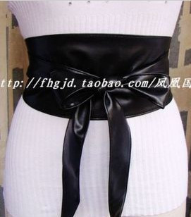 Free delivery Bow wide belt ring women's cummerbund quality leather vintage belt one-piece dress belt