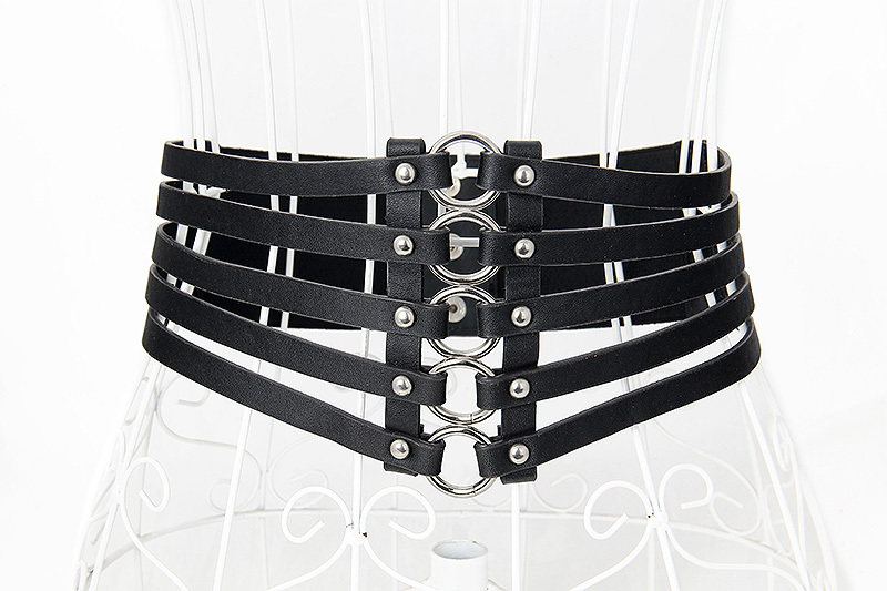 Free delivery Fashion fashion quality faux leather cutout thong elastic waist women's belt