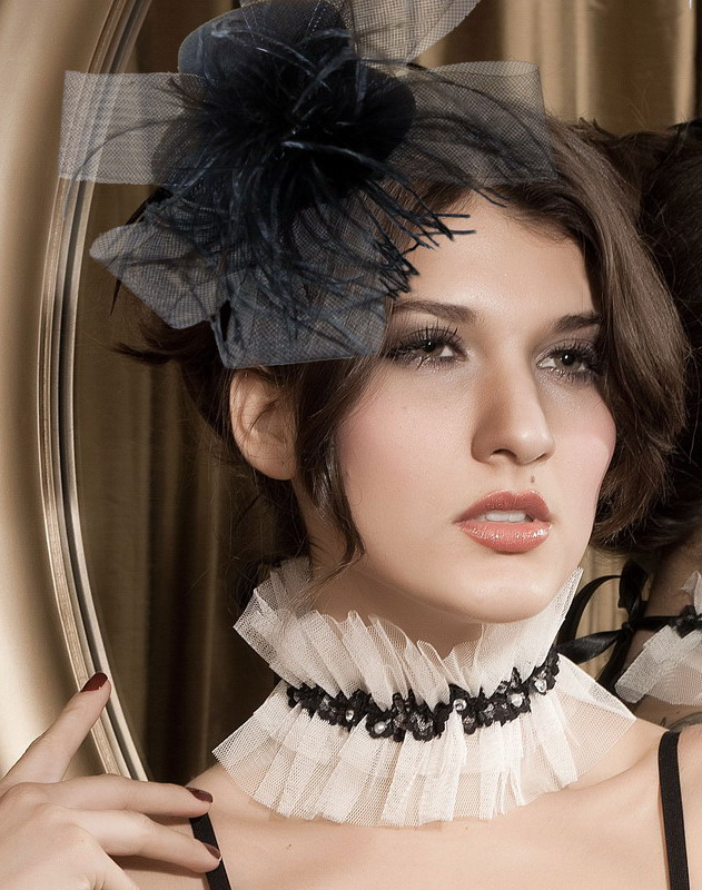 Free delivery Fashion nobility black lace hat 70301